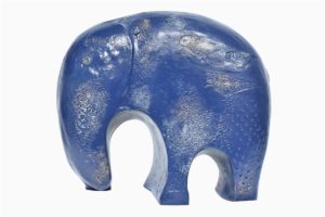 The Blue Elephant in Fibre Glass, 11*4.5*10 Inches