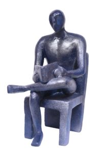 Man Reading in Fibre Glass, 5.5*6*10.5 Inches